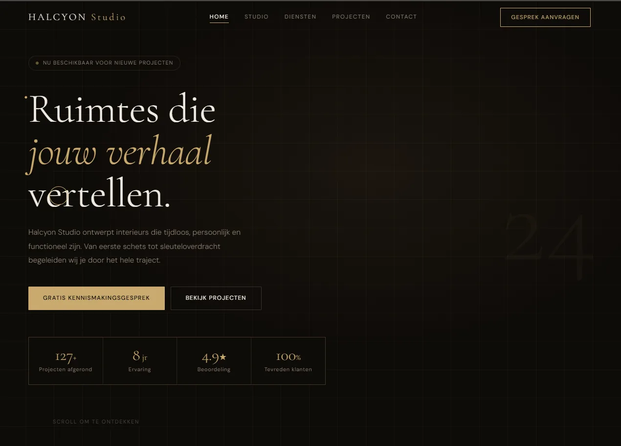 Halcyon Studio voorbeeldwebsite door Faro Digital